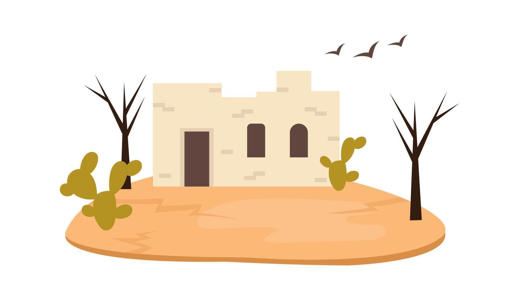 Drought flat icon Natural disaster Desert vector