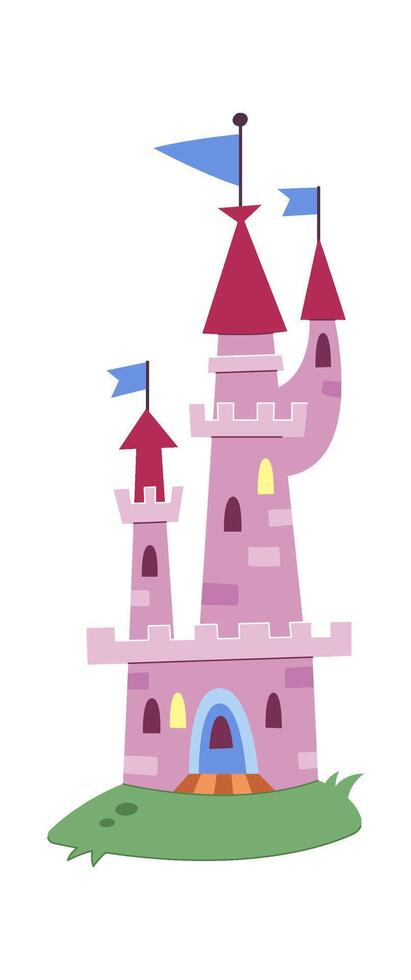 Fairy caste flat icon Puppet theater decor element Illustration vector