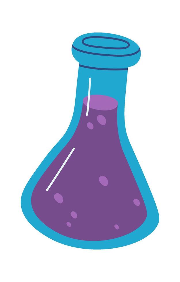 Chemical flask flat icon School lesson Illustration vector