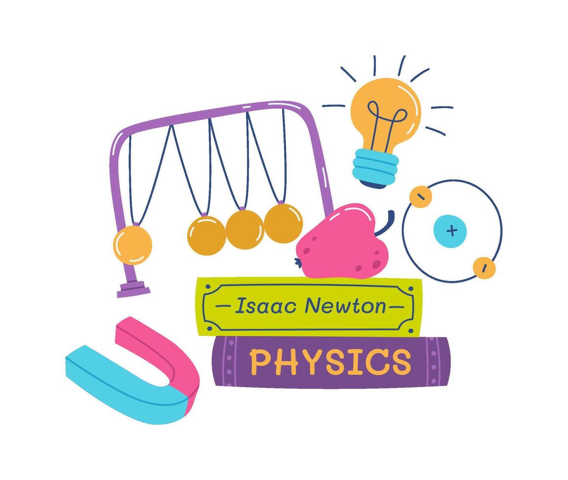 Physics school lesson flat icon vector