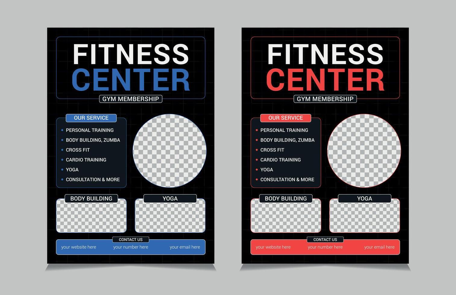 Fitness and Gym Flyer Template, illustration vector