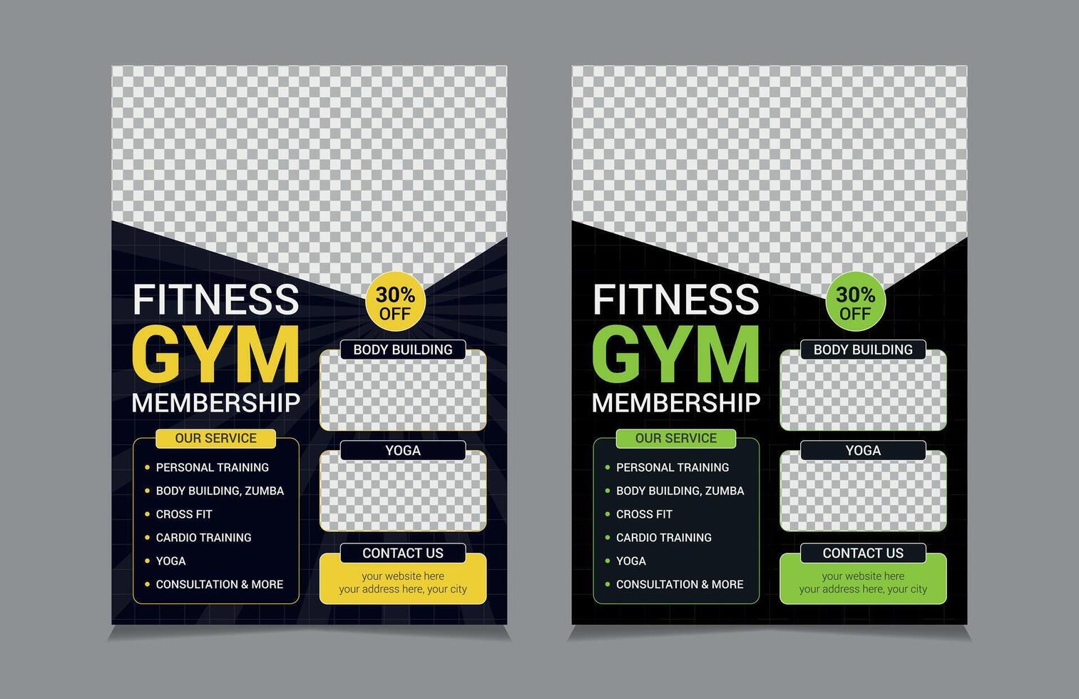 Fitness and Gym Flyer Templates vector
