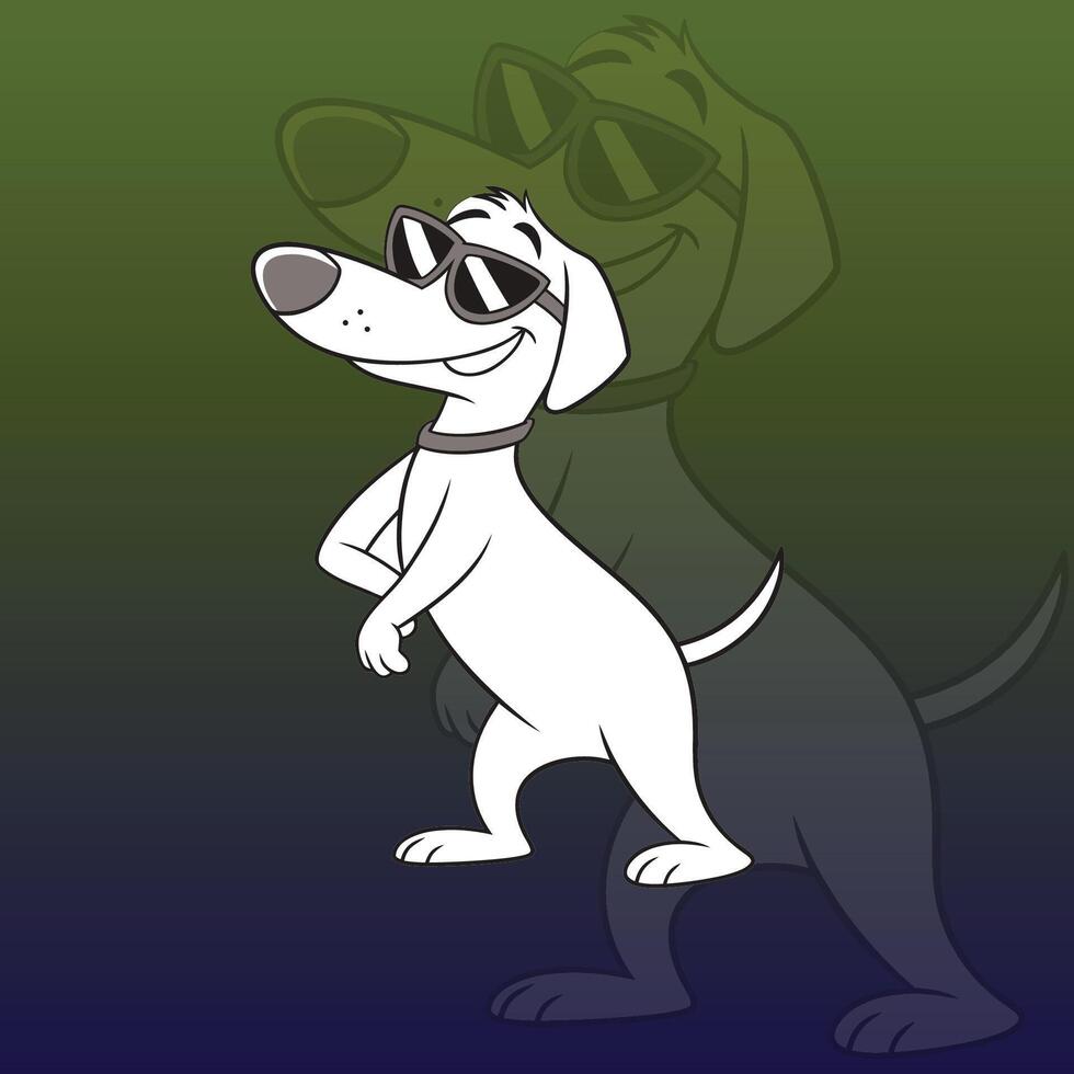 Smiling Dog with Sunglasses in Style vector