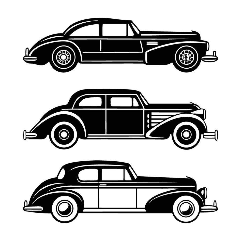 Set of Four Black and White Sword and Dagger Icons Representing Medieval Weaponry Fantasy Elements and Sharp Objects Ideal for Game Design or Historical Illustrations vector