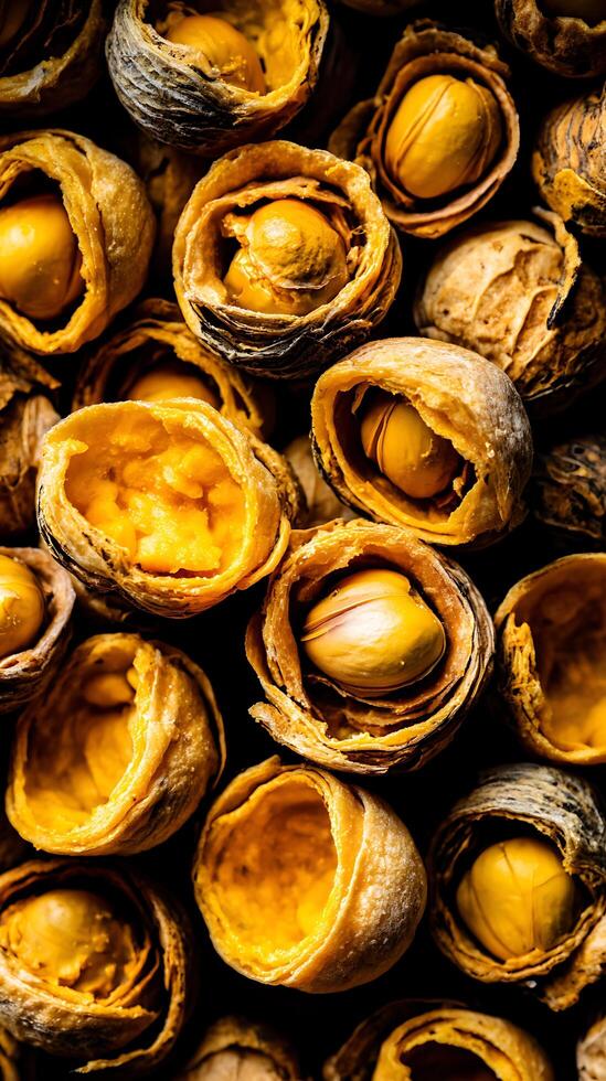 Golden Nuts and Rough Shells A Close Up Food Study photo