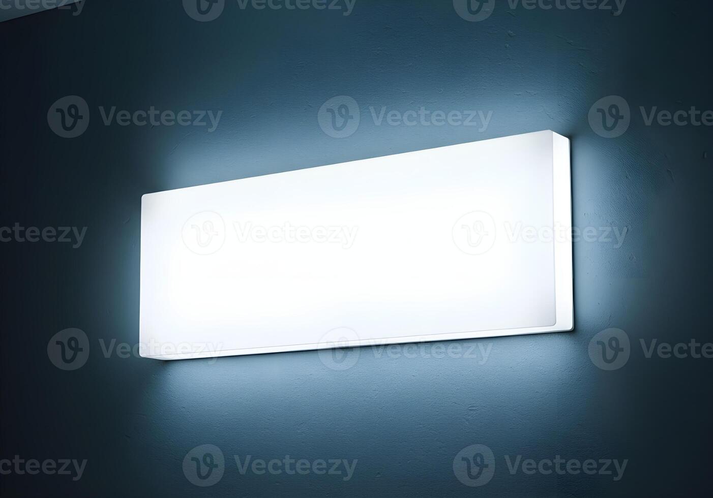 Rectangular Wall Light Fixture Illuminating a Textured Surface for Logo Mockup 2 photo