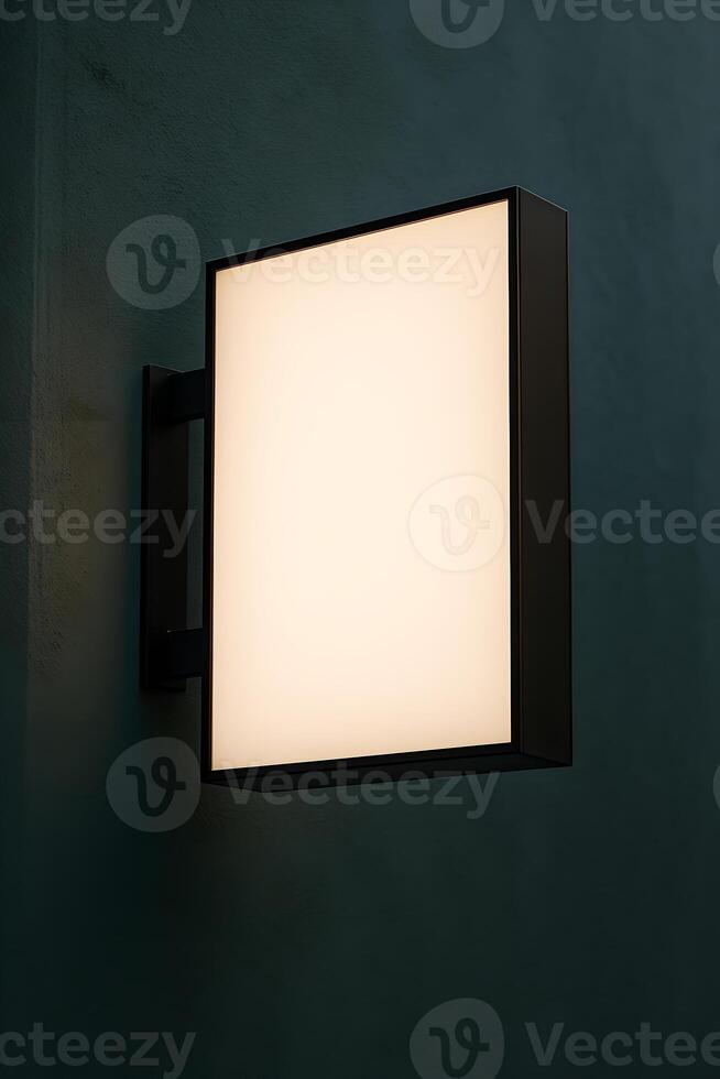 Wall Light Fixture Illuminating a Textured Interior Wall for Logo Mockup 2 photo