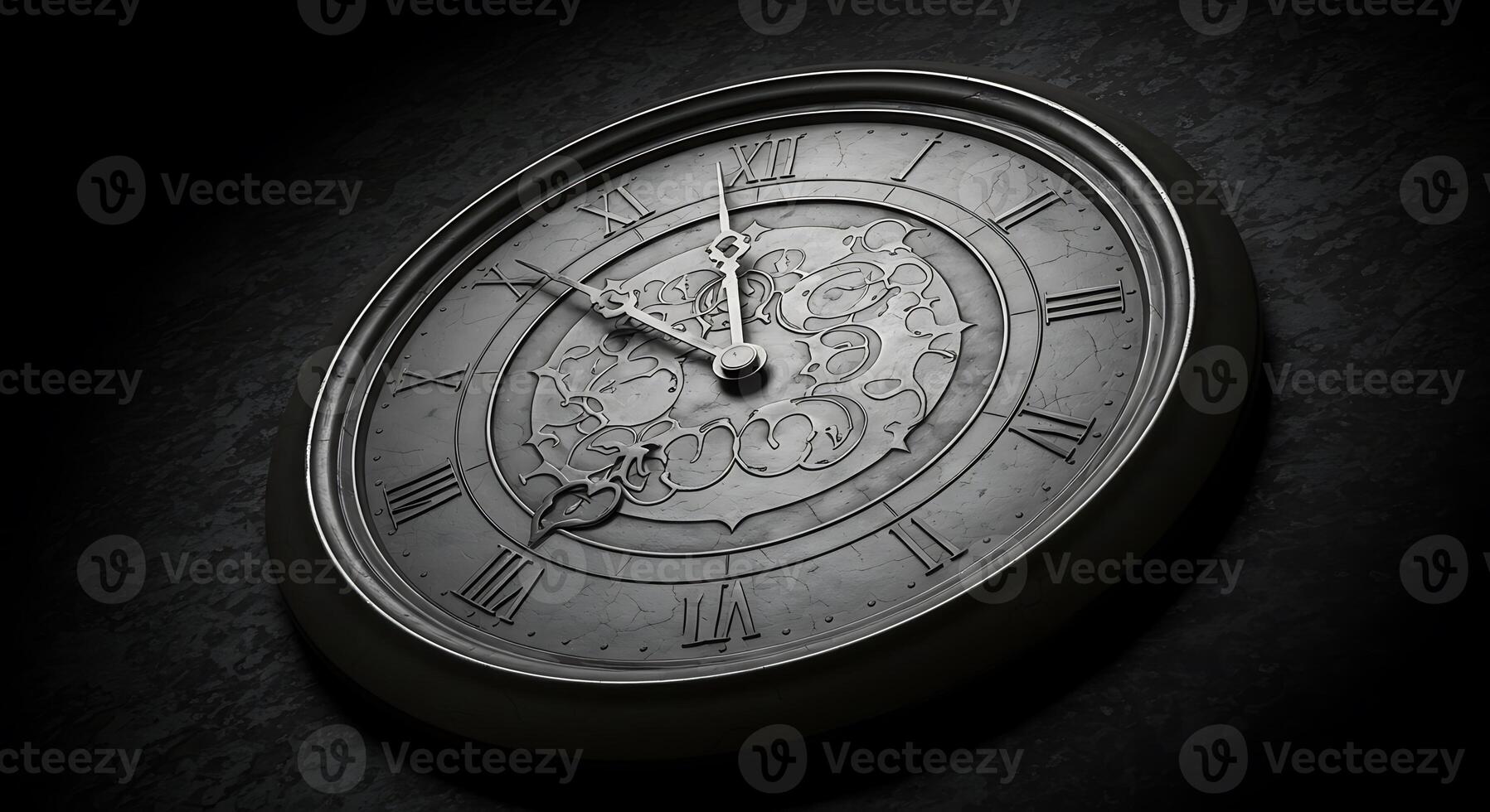 A clock with roman numerals on the face photo