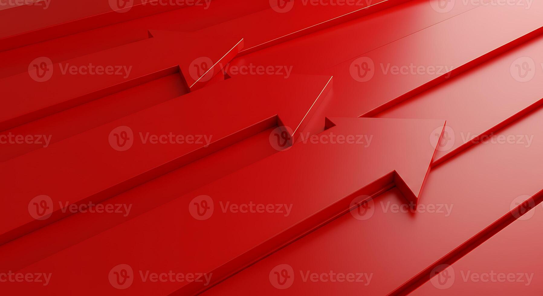 3d rendering of red arrows on a red background photo