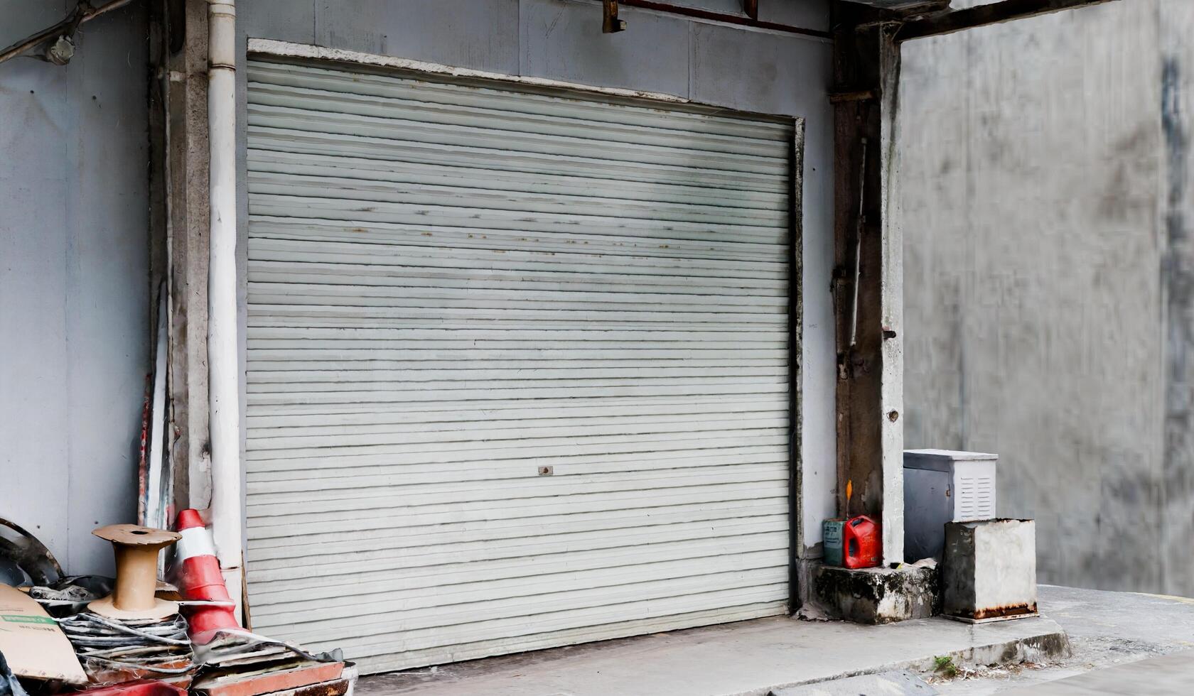 Old sliding door, front old house, door, illustration photo