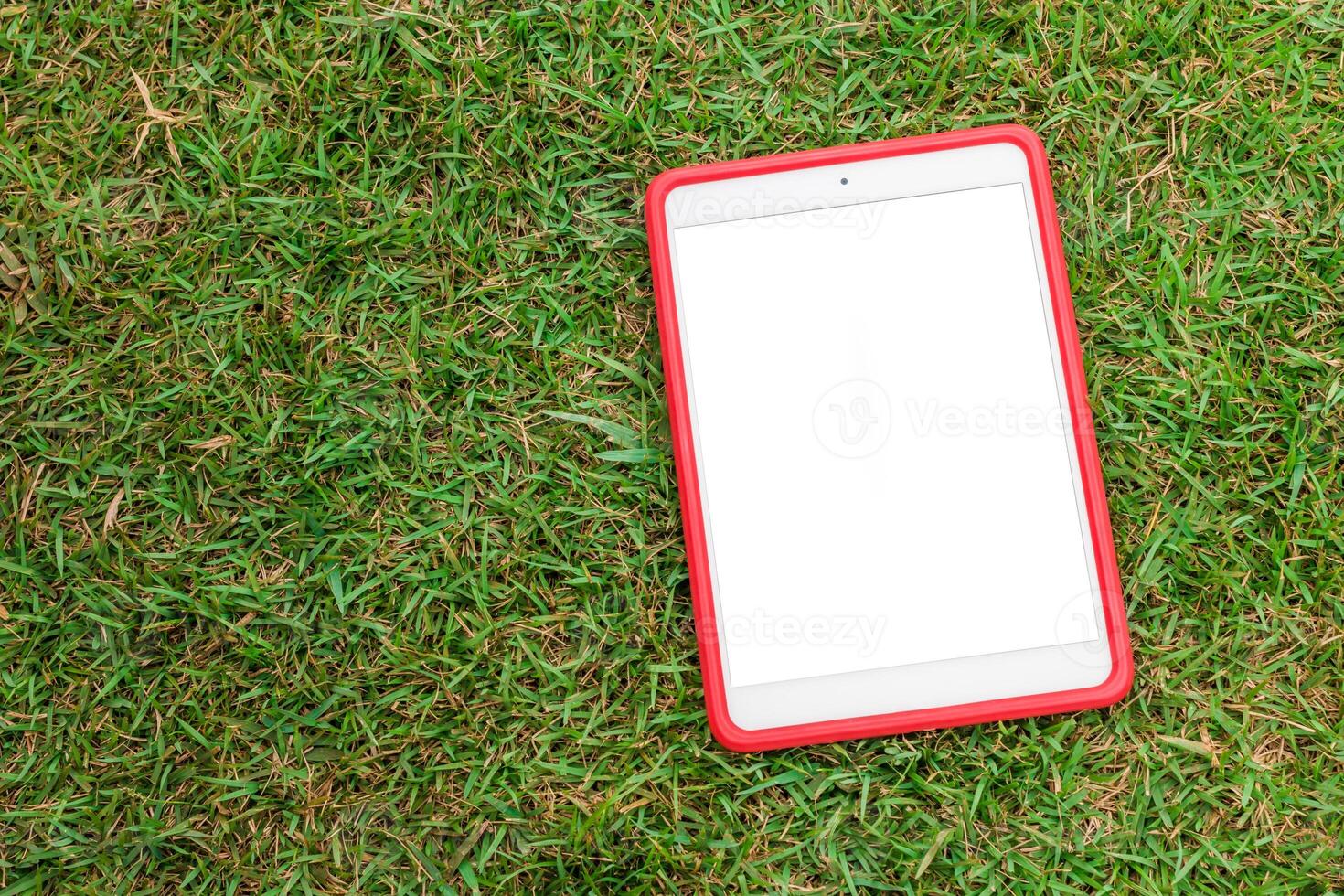 Tablet pc on the grass photo