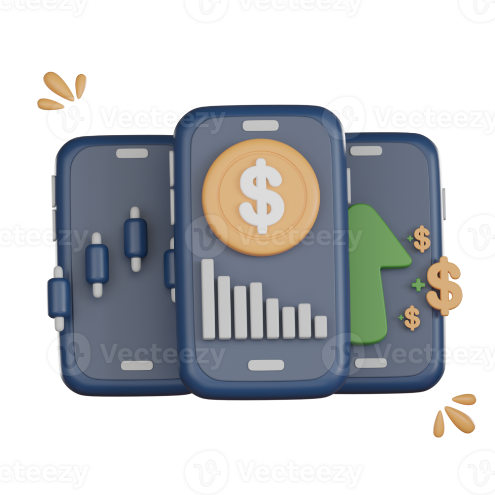 3D Investment icon concept. Mutual fund icon png