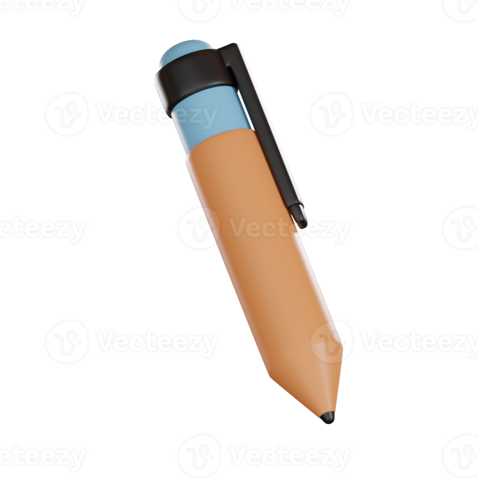 Education 3D icon illustration, Writing instrument with a unique design and color scheme. png