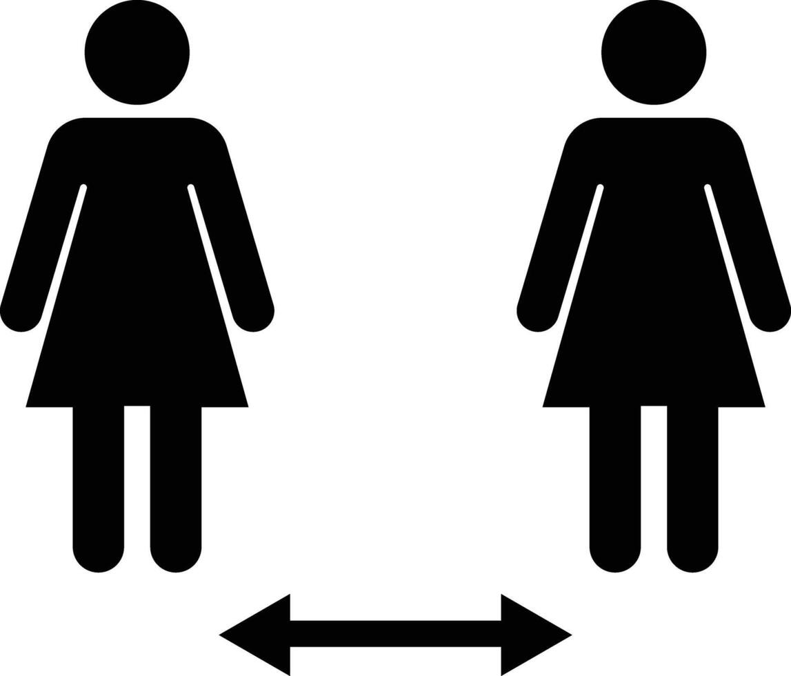 PrintSocial distancing icon isolated on white background. Social Distancing and Self Quarantine. Quarantine measures sign. vector