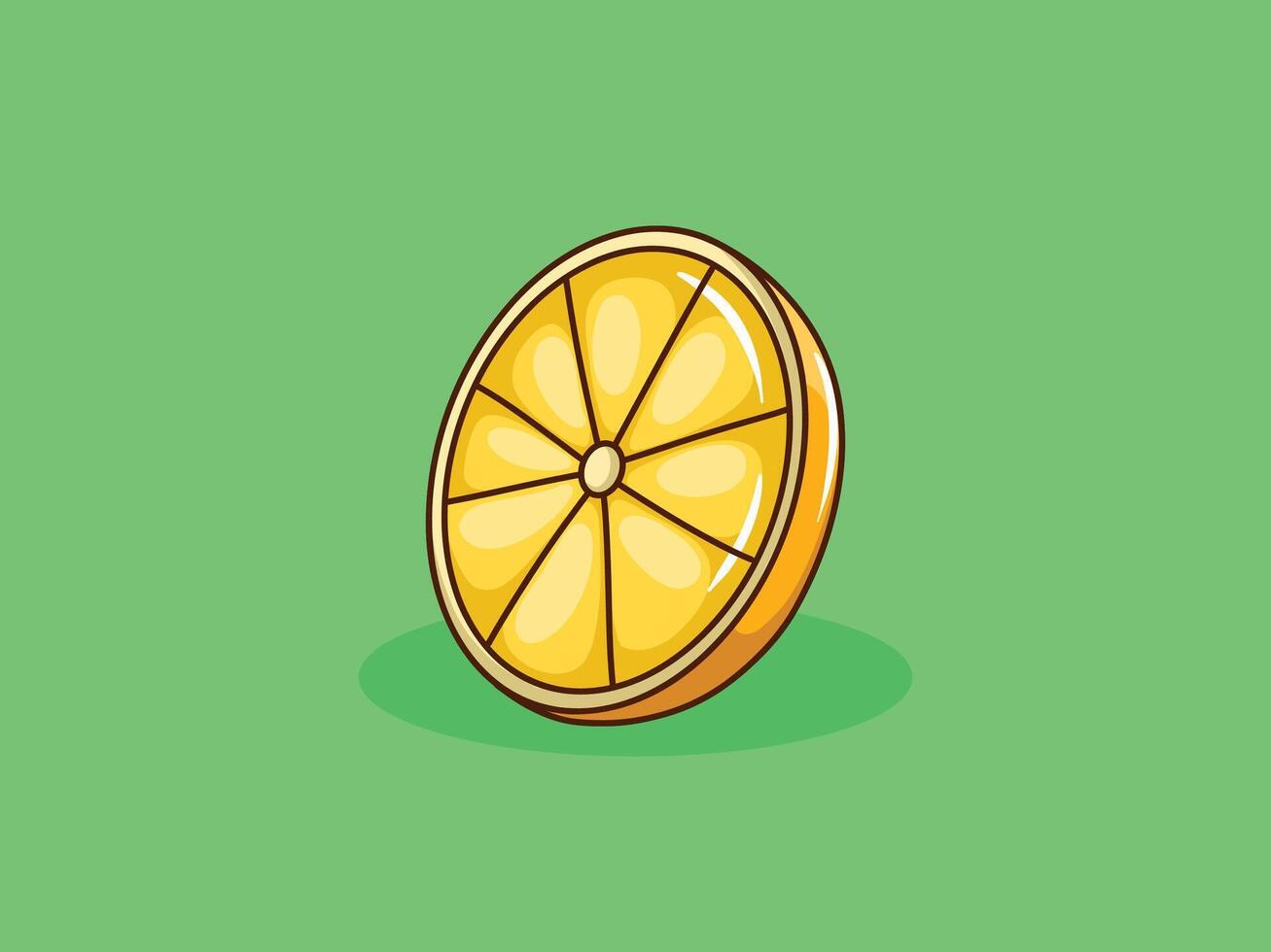Fresh Lemon Slice Cartoon vector