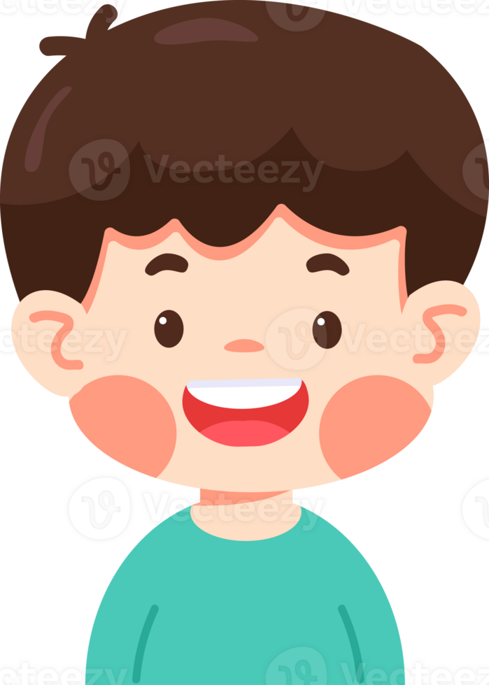 A boy with brown hair and a smile png