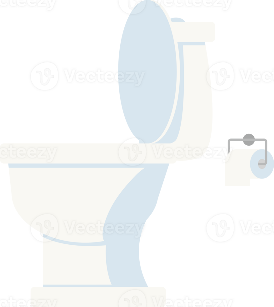 A toilet with a toilet paper roll and a toilet brush png