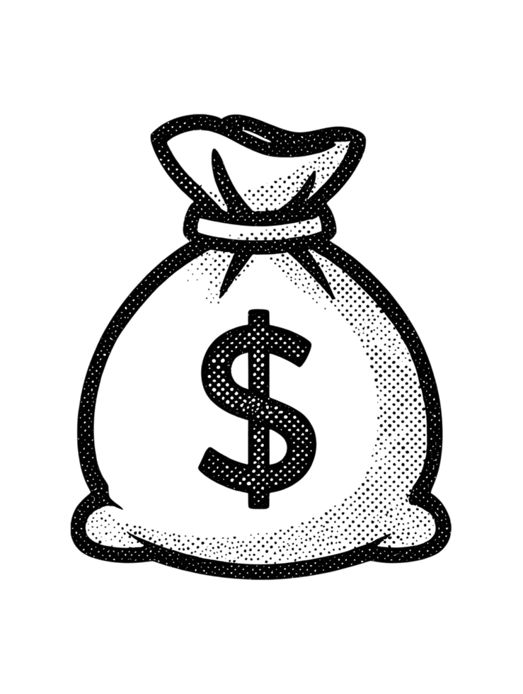 Money bag icon illustration png
