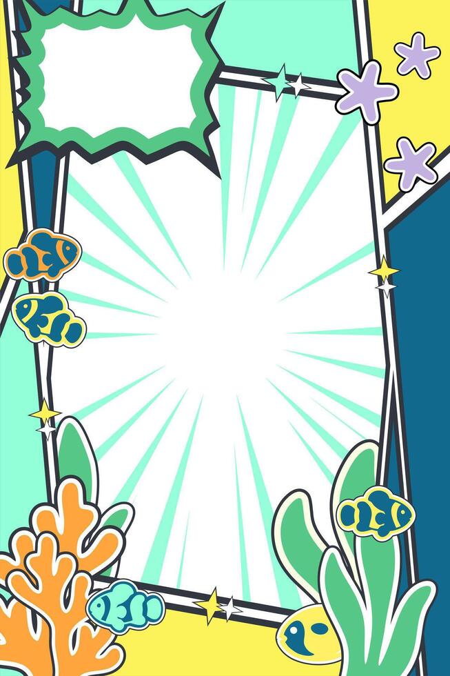 Versatile Blank Comic Panel Design for Pop Art Style Stories, Youth-Focused Designs, and Educational Campaigns vector