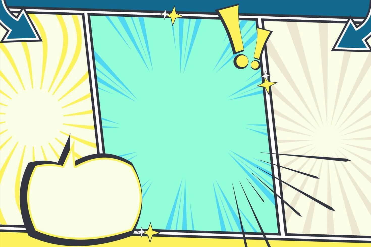 Modern Comic Blank Panel Background for Engaging Kids' Posters, Online Learning Tools, and Creative Worksheets vector