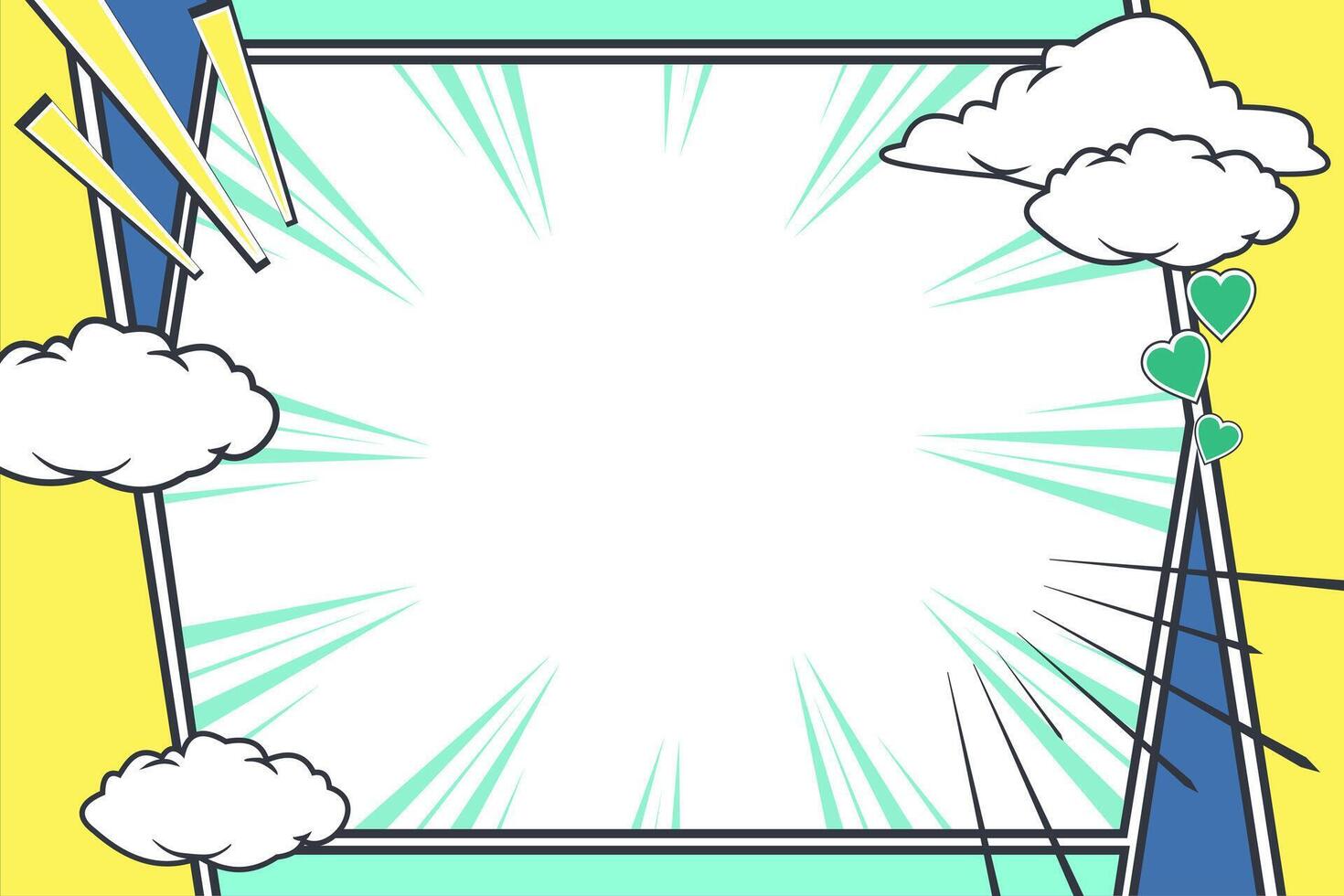 Energetic Comic Blank Frame for Interactive Presentations, Digital Infographics, and Educational Visuals vector