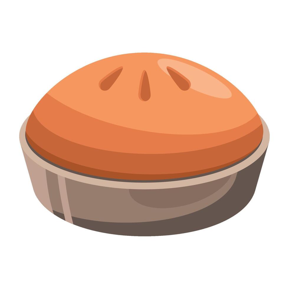 Colorful Flat Fruit Pie Icon vector