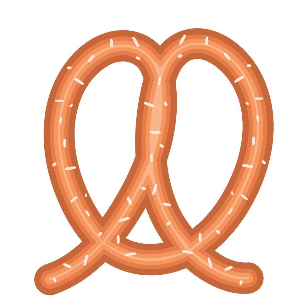 Flat Style Pretzel Bakery Icon vector