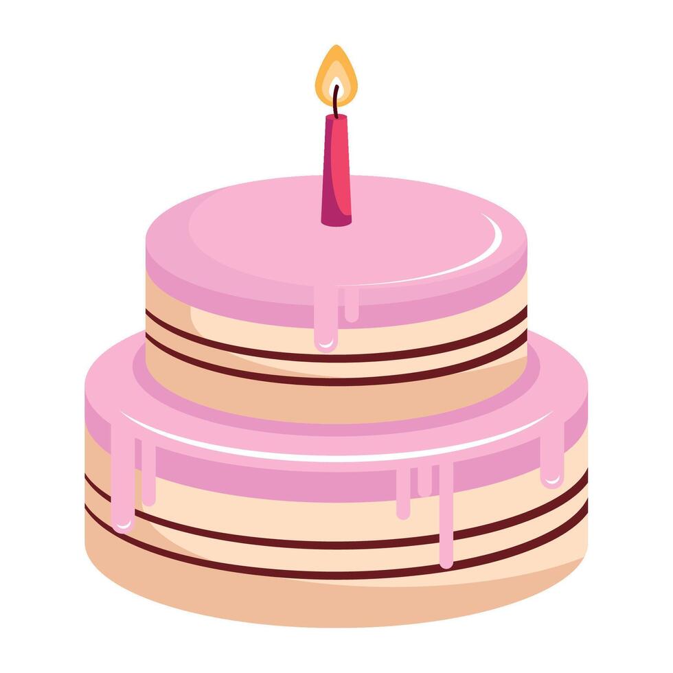 Sweet Bakery Icon Flat Cake vector