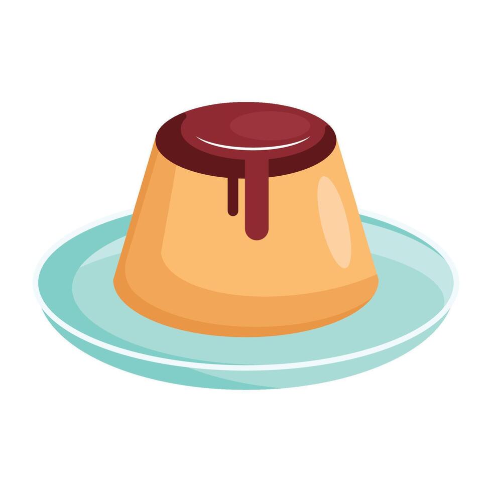 Creamy Flan Icon for Bakery vector