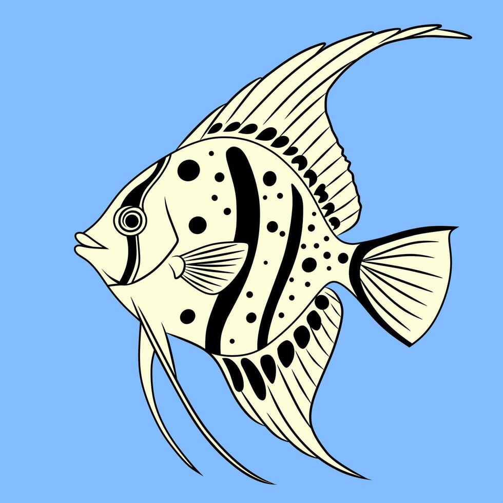 Elegant Line Art of Salema Fish vector