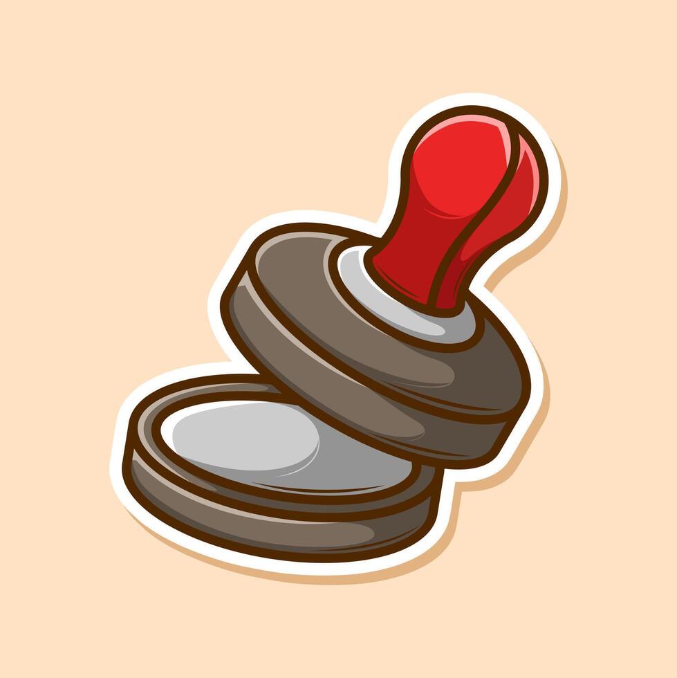 Rubber stamp with red handle vector