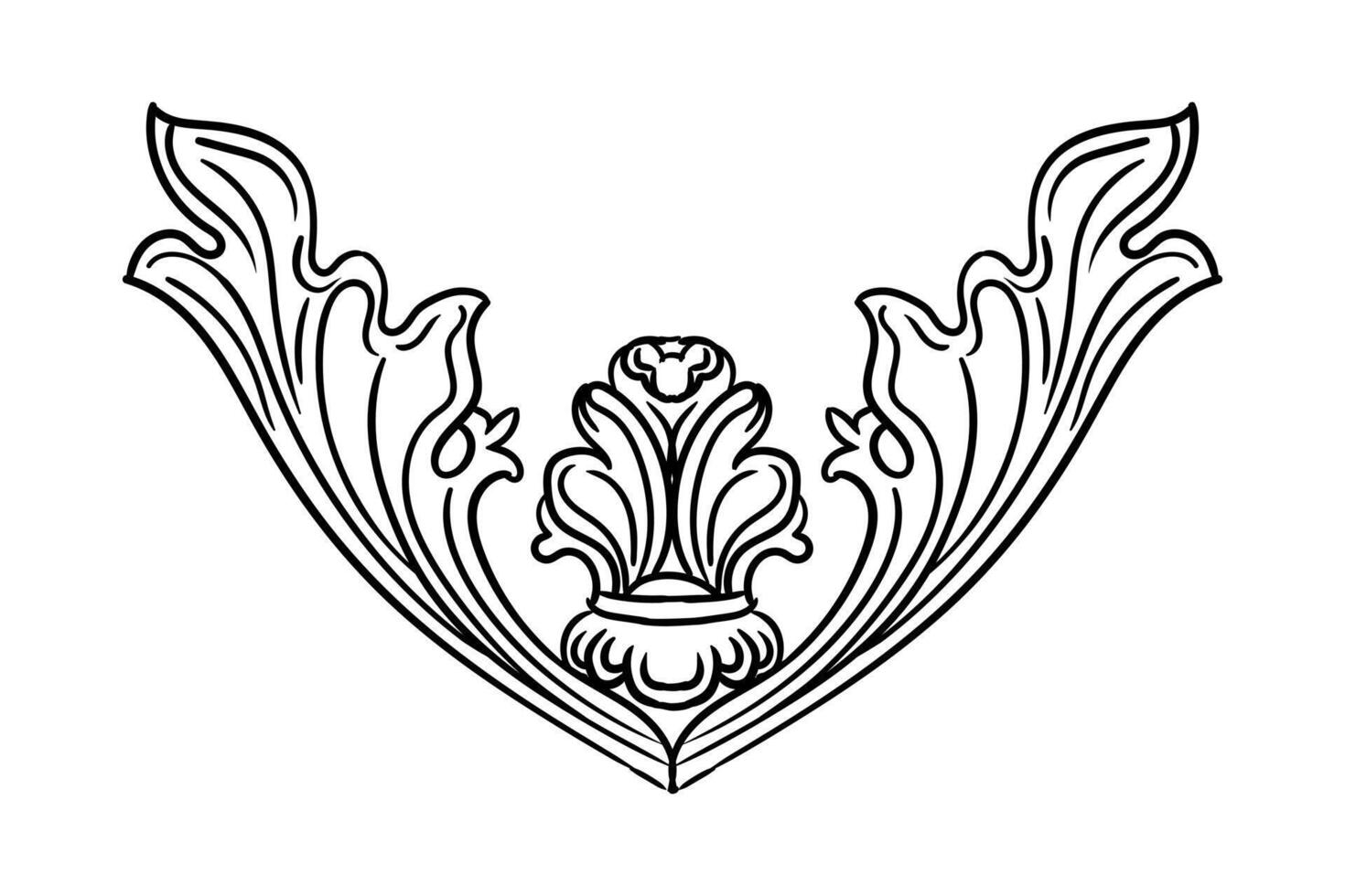Hand drawing twisted decorative design element vector