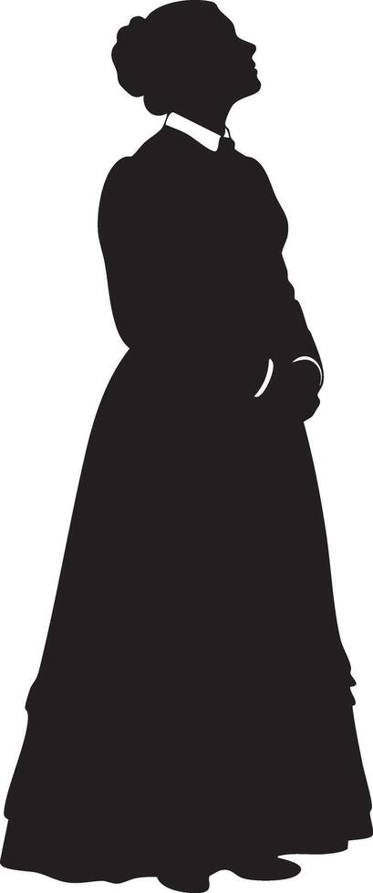 Elegant Victorian Woman Silhouette - Timeless Historical Figure Art vector