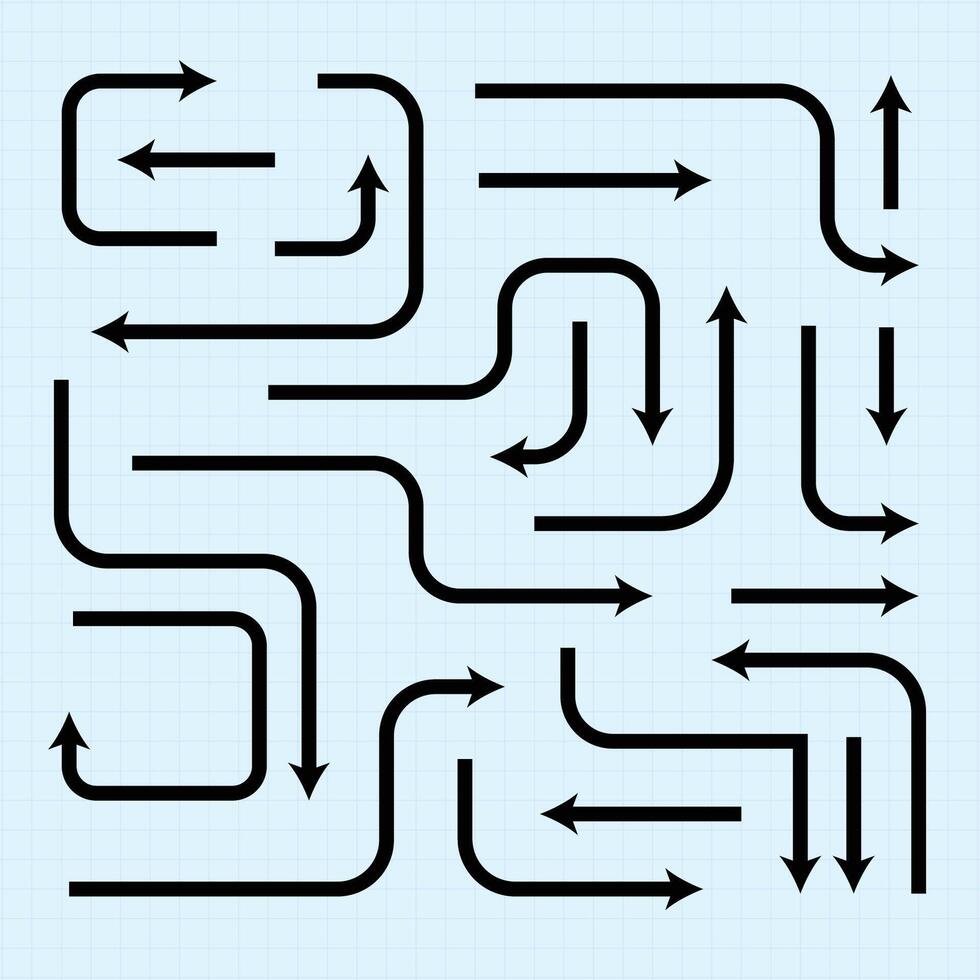 Hand drawn arrow icons set. Sketch arrow design for business plan and education. Set of arrows simple icons. Circle arrows, rotate arrow, redo process symbol vector