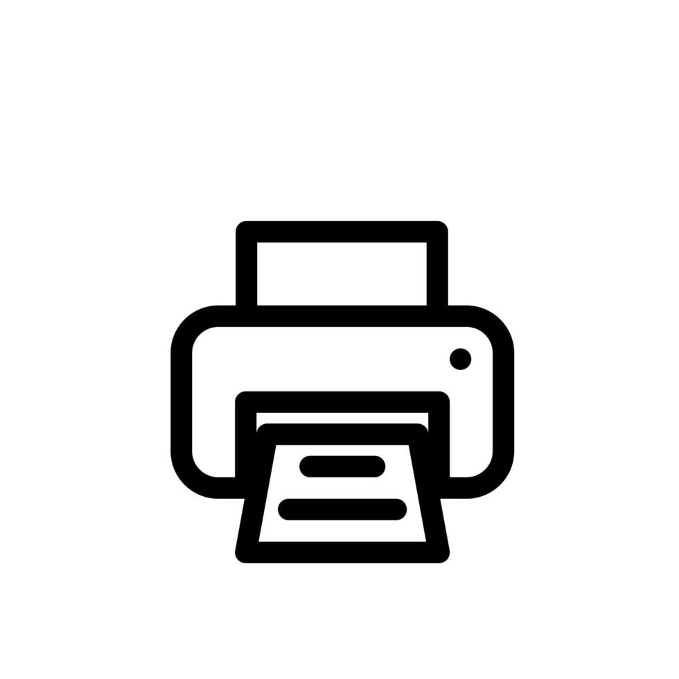 Icon User Interface Printer Vectors Outline Style