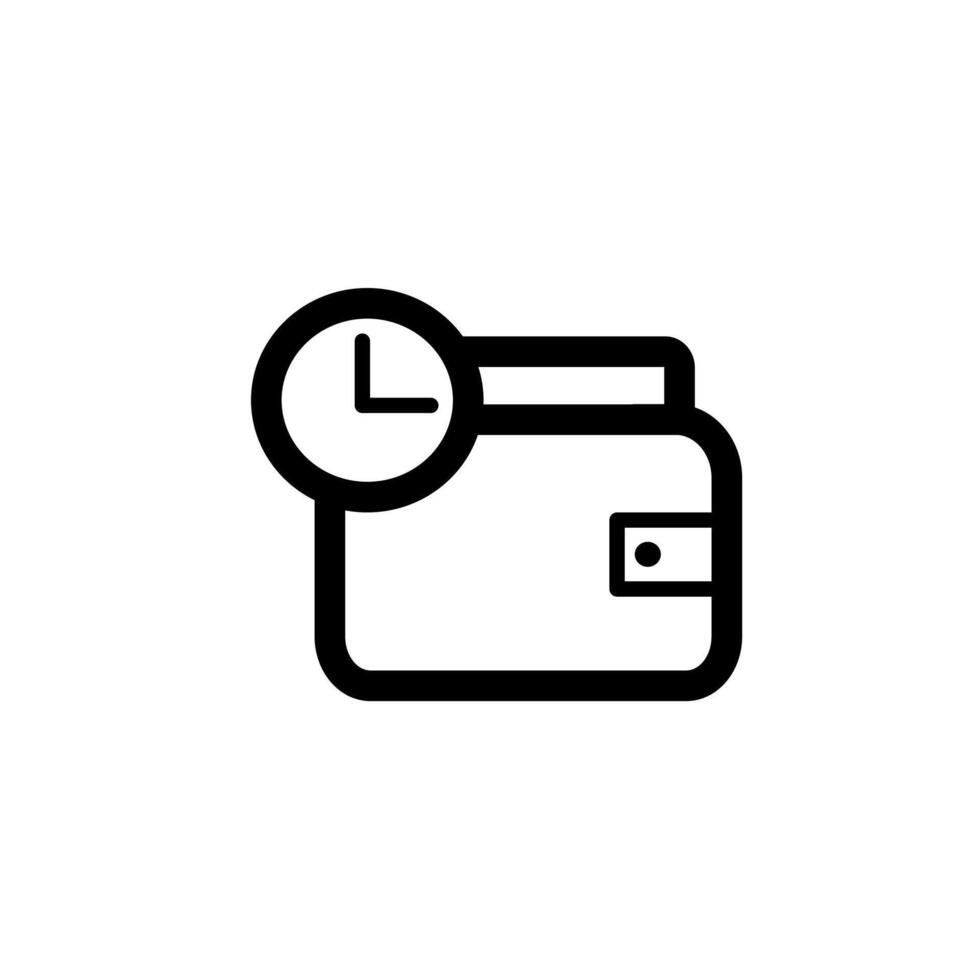 Icon User Interface wallet pay later Vectors Outline Style