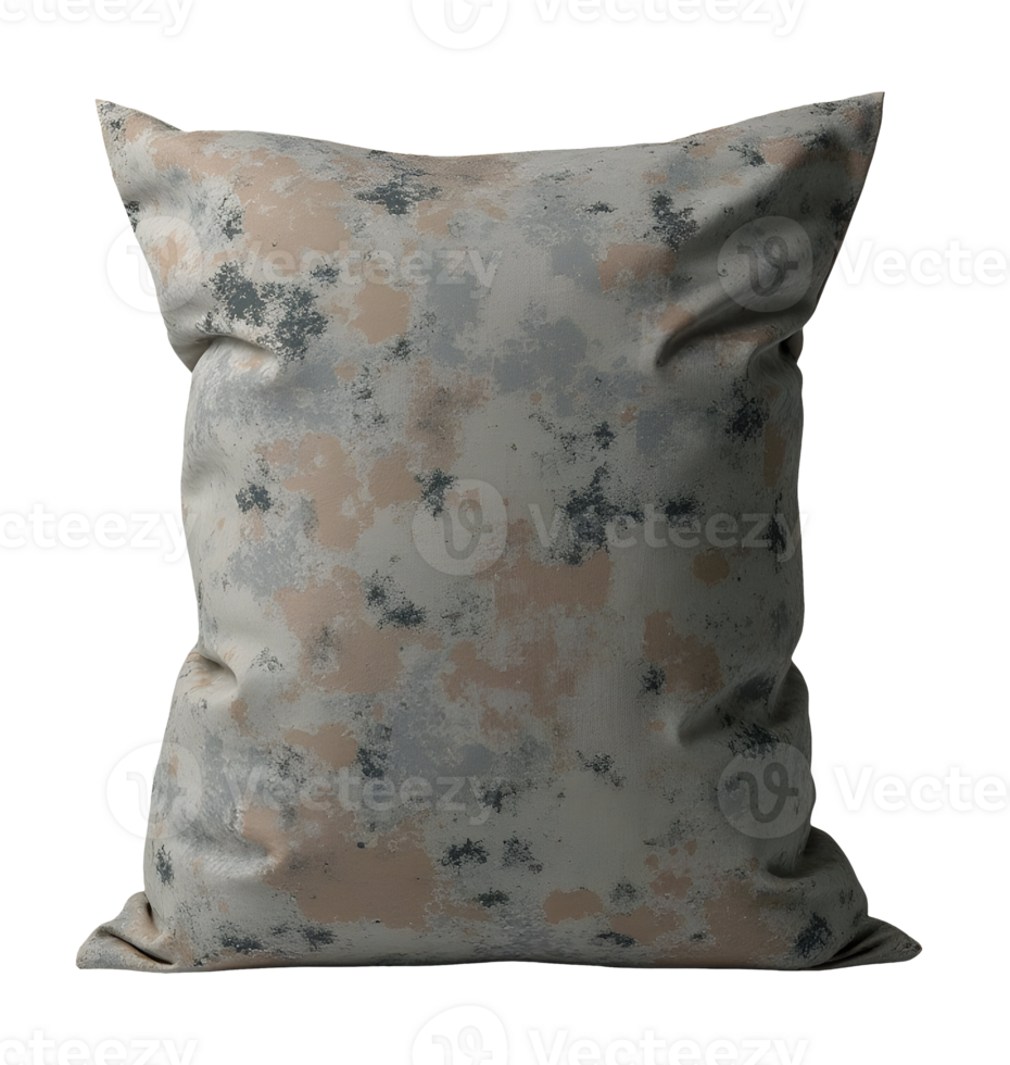 Grey beige stone pattern pillow cushion offering unique home decor and comfort png