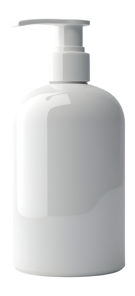 White pump bottle dispenser for fresh lotion, soap, and skincare png