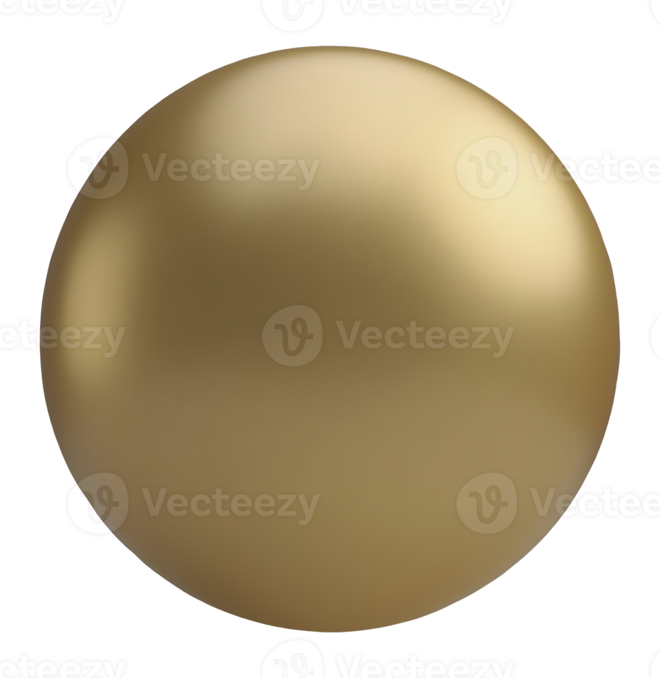 Elegant golden sphere ball with smooth matte metal surface for luxury concept png