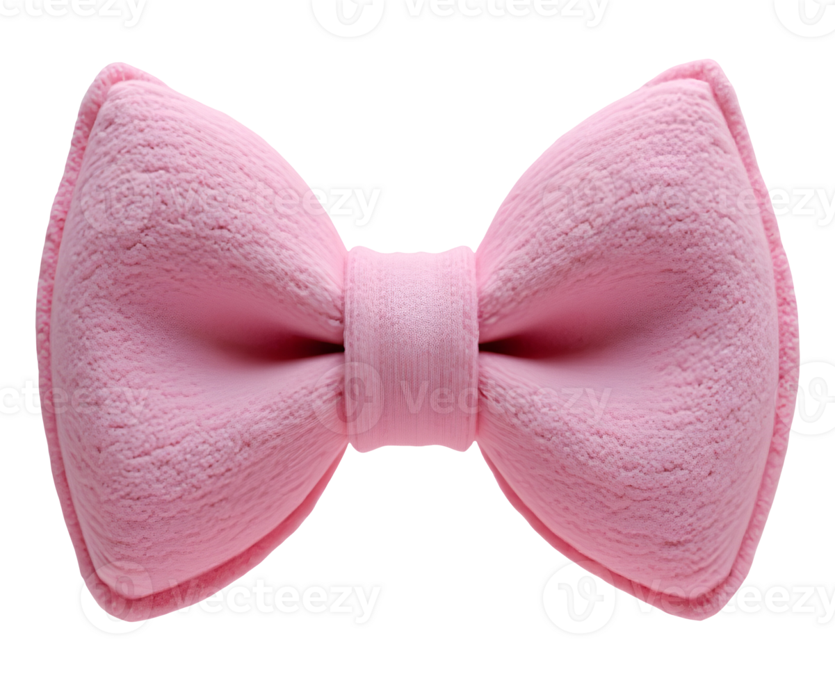 Lovely pink bow tie accessory. Soft fuzzy fabric for cute fashion neckwear png