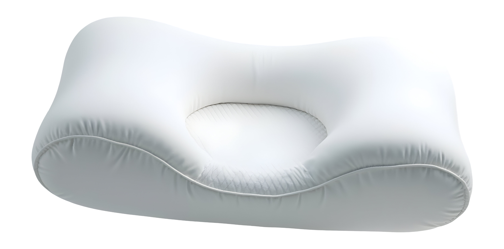 Achieve peaceful sleep with clean white contour pillow, offering superb support png