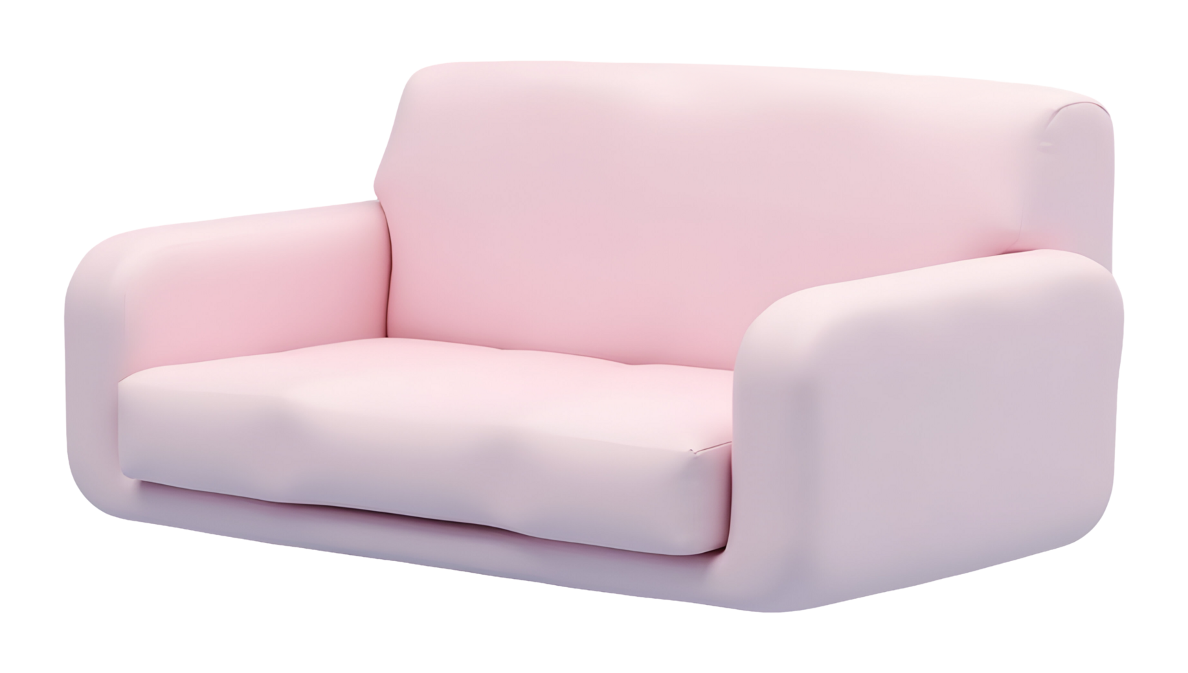 Pink couch is adorable and cozy, creating an inviting mood png