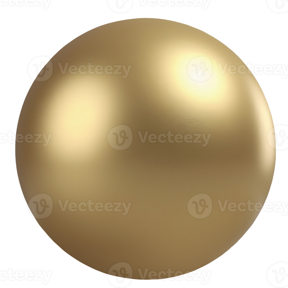 Elegant golden sphere ball with smooth matte surface feeling luxurious png