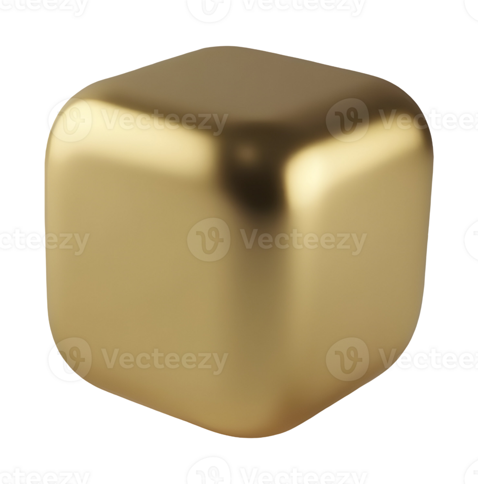 Golden cube emits sense of radiant, luxurious png