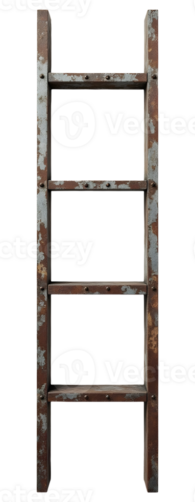 Rusty ladder looks aged, textured, and sturdy png