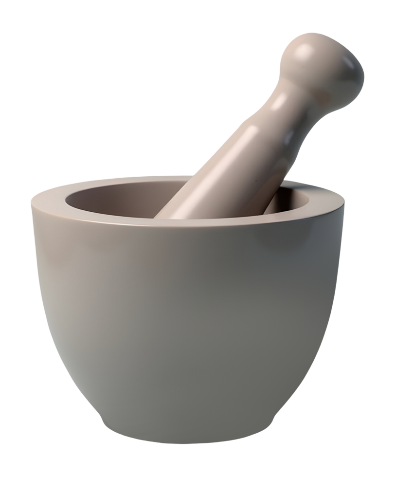Mortar pestle sits silently, awaiting spice preparation png