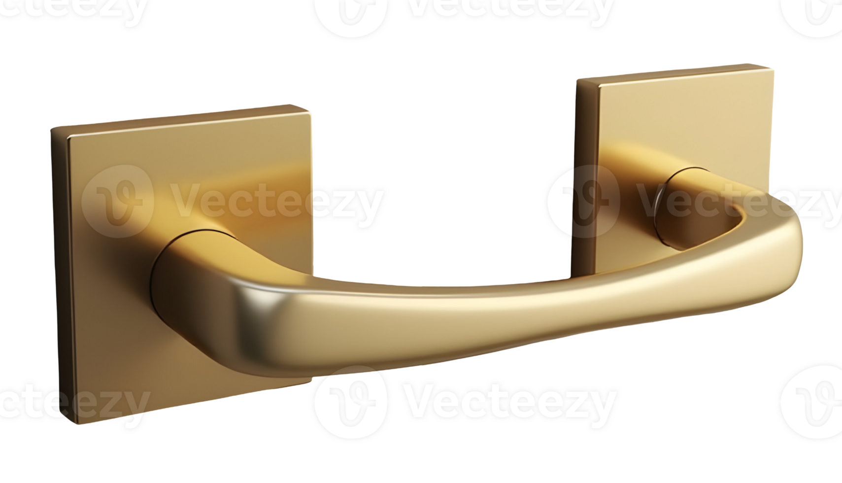 Elegant golden door handle gleams with sophistication and luxury png