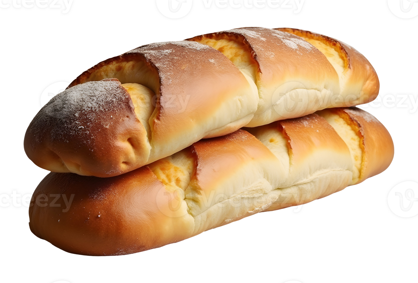Golden baked loaf stacked showing its warmth png