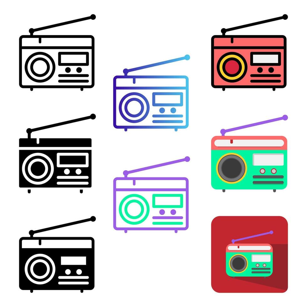 Set Radio Icon. Editable Stroke Icons. Perfect for web, mobile apps, and software. vector