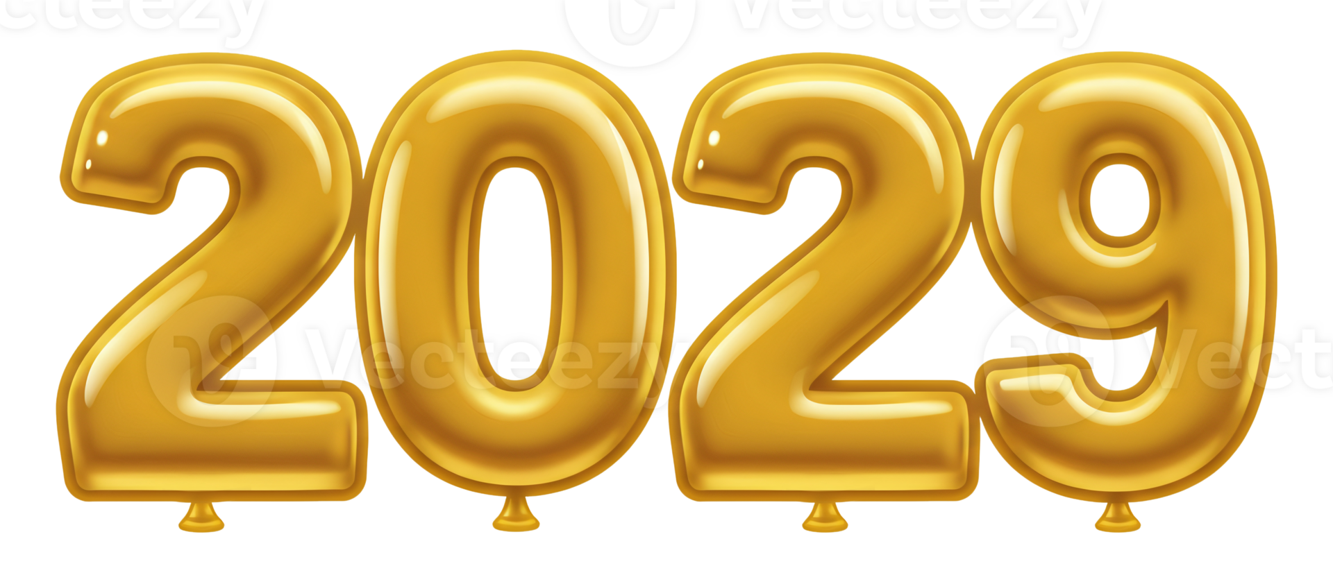 Gold Balloons 2029 New Year's Celebration png